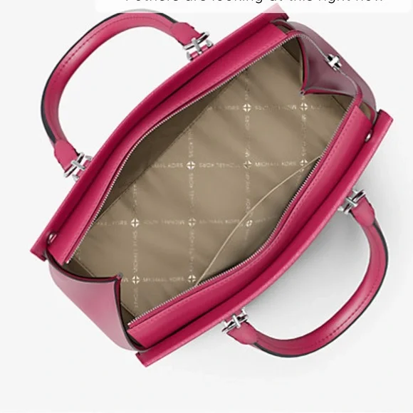 MICHAEL KORS Marilyn Medium Saffiano Leather Satchel
Dark Raspberry 
NWT - Picture 3 of 16